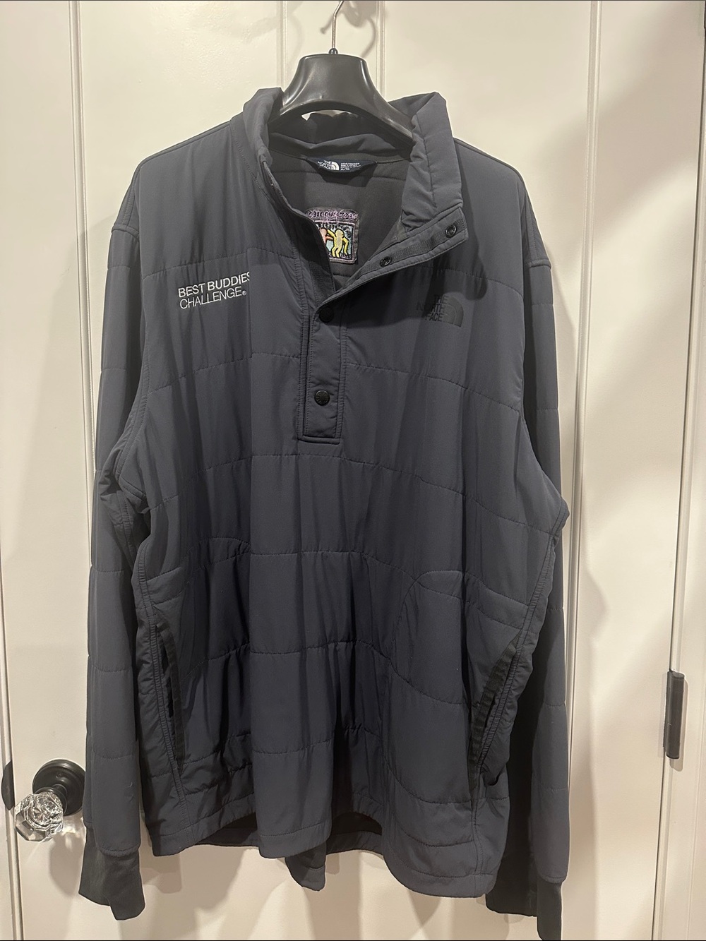 The North Face Black Quilted Pullover with Best Buddies Logo